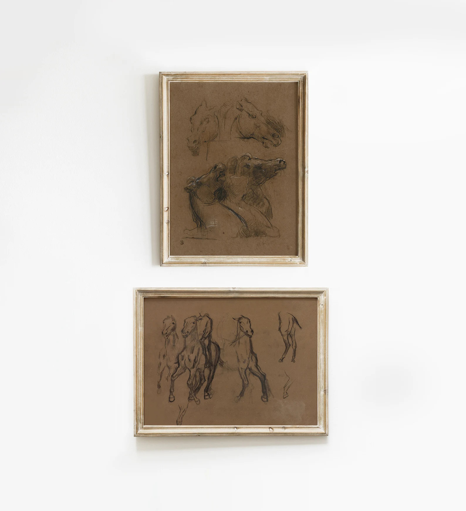 Vintage Sketch Horses Print SET of Two, Moody Horse Sketch Print, Vintage Equestrian Print, Rusti... | Etsy (US)