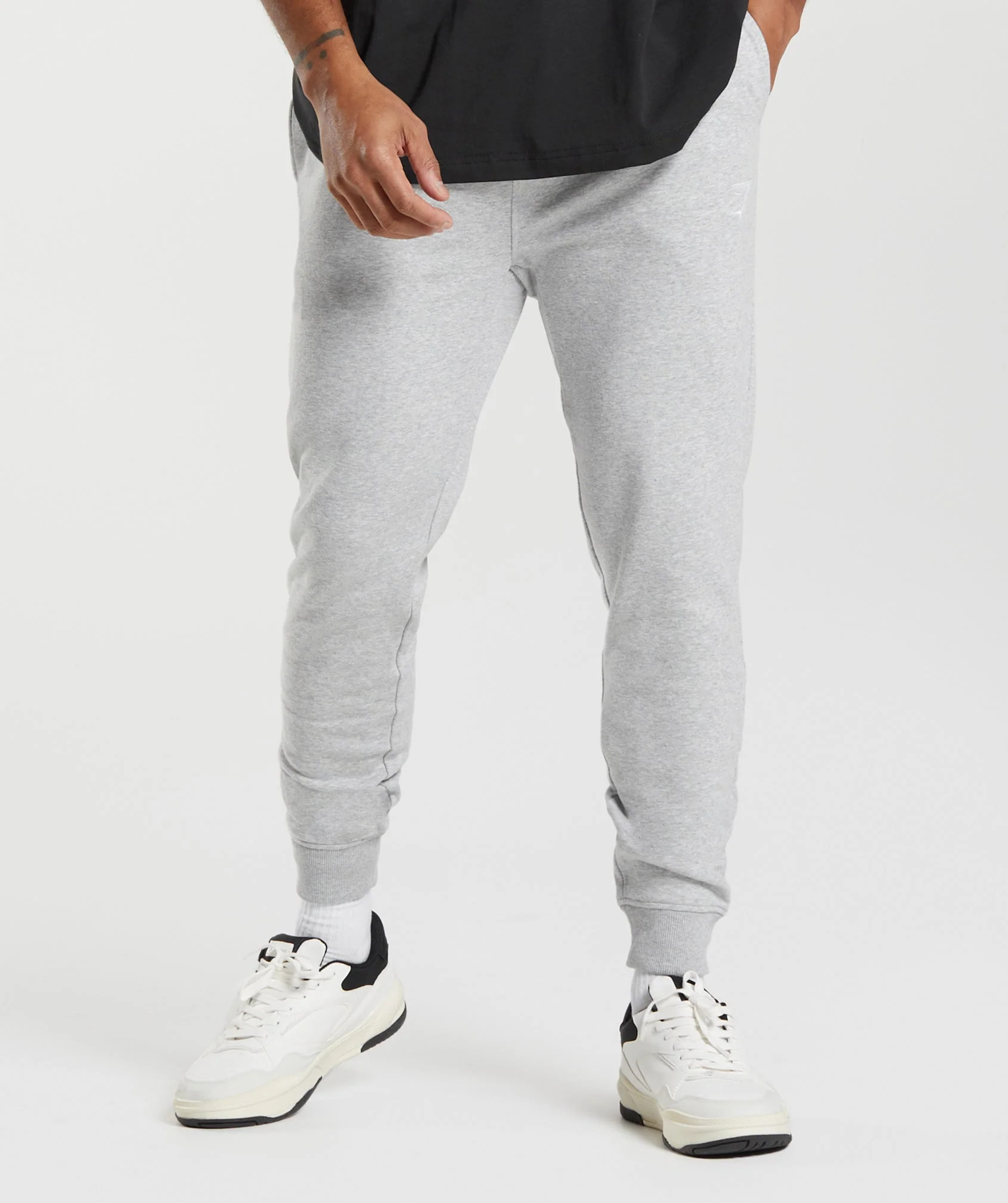 Gymshark Crest Joggers - Light Grey Marl | Gymshark US