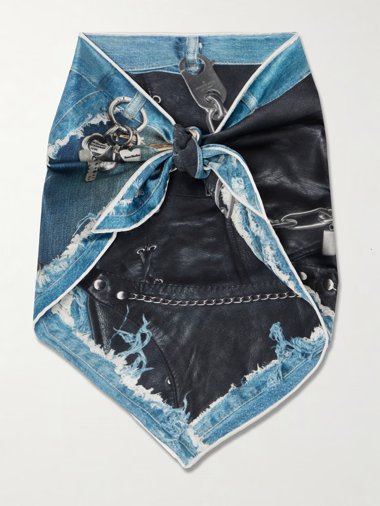 Acne Studios - Printed Silk Scarf - Black | NET-A-PORTER (US)