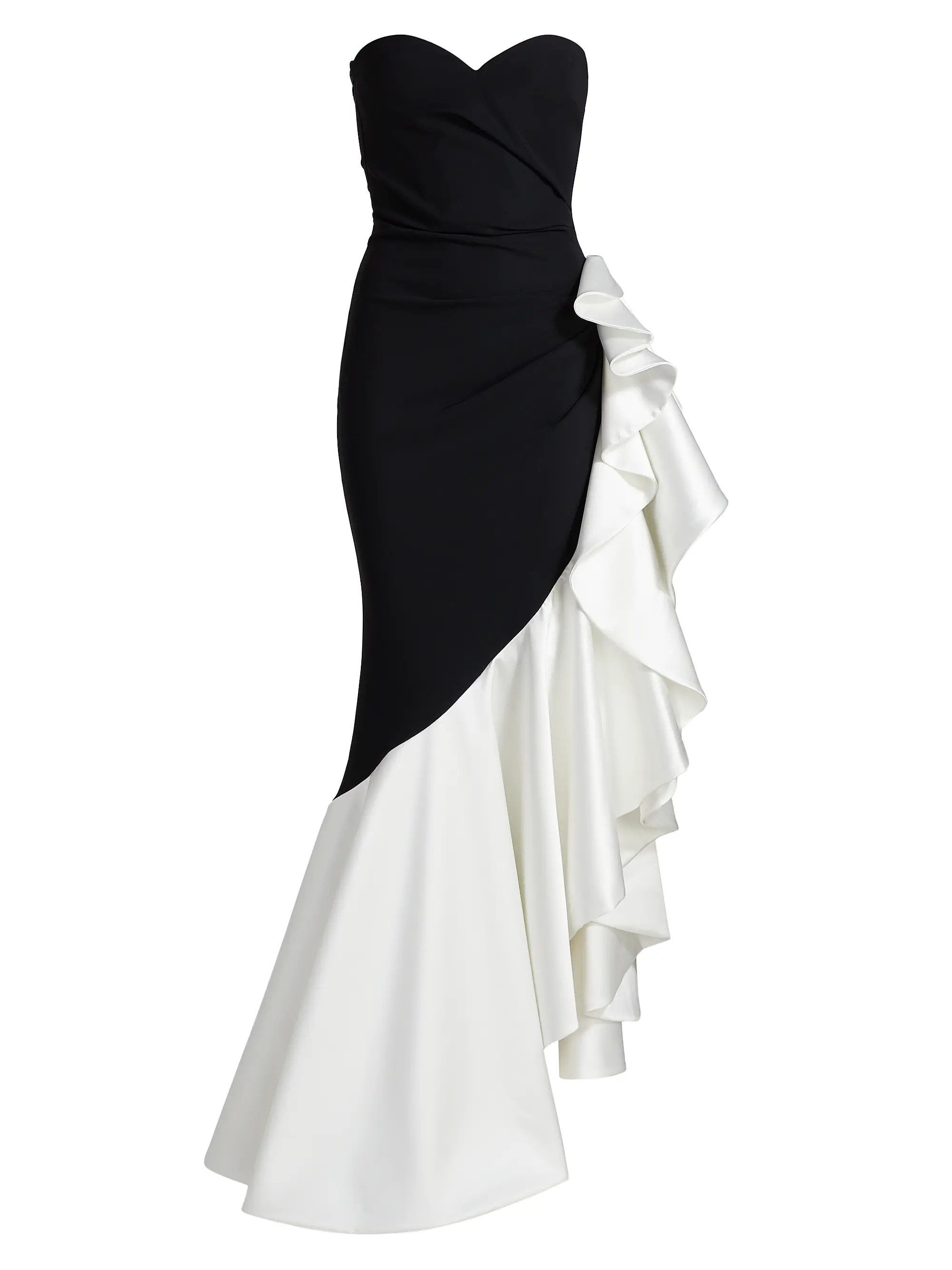 Ayat Ruffled Colorblocked Strapless Gown | Saks Fifth Avenue