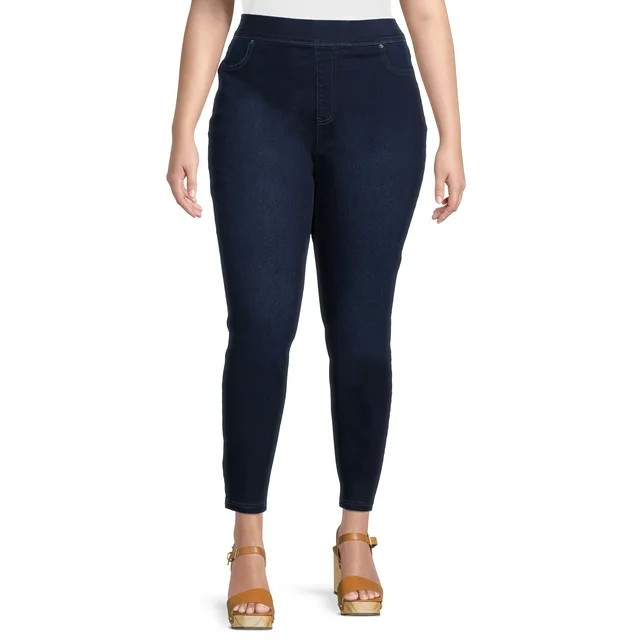 Terra & Sky Women's Plus Size Pull On Jegging Jeans, Single and 2-Pack, 28” Inseam | Walmart (US)