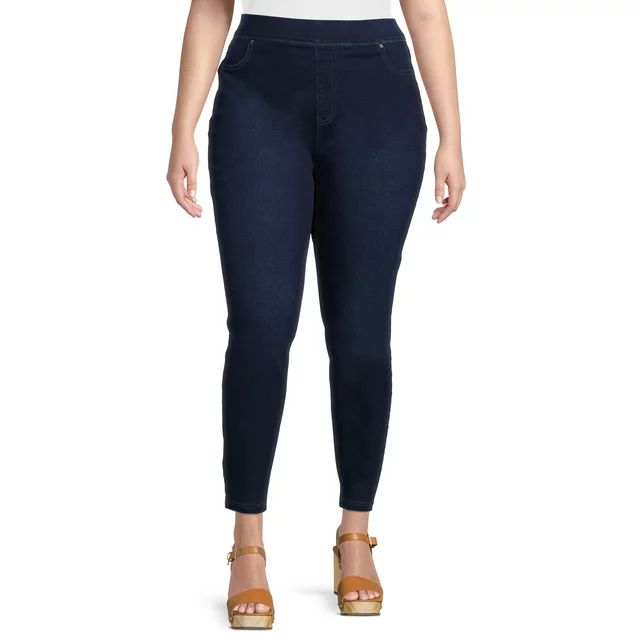 Terra & Sky Women's Plus Size Pull On Jegging Jeans, Single and 2-Pack, 28” Inseam | Walmart (US)