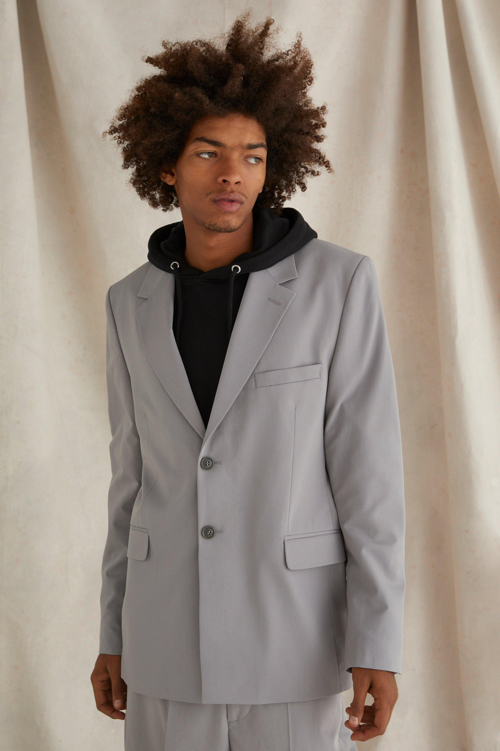Womens Relaxed Fit Blazer - Grey - 40 | Boohoo.com (US & CA)