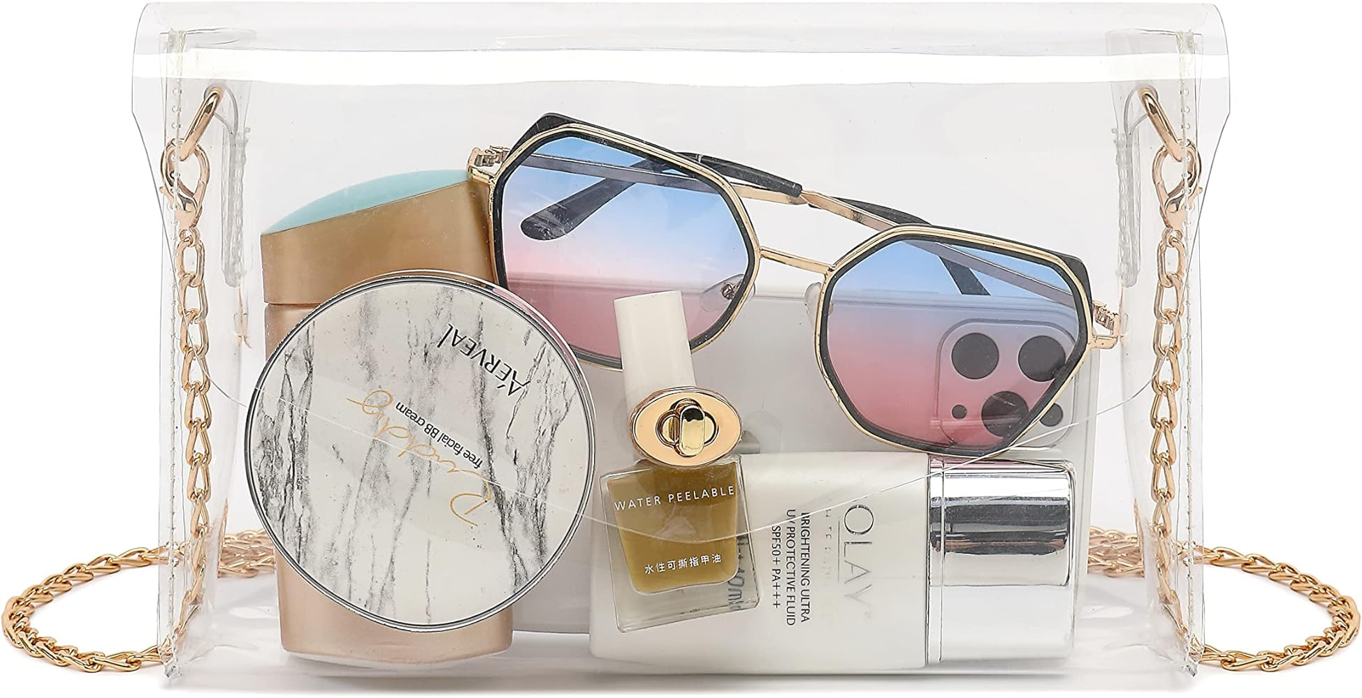 Faime Clear Bag Stadium Approved - Clear Crossbody Bags for Women, Clear Stadium Purse Shoulder Bag  | Amazon (US)