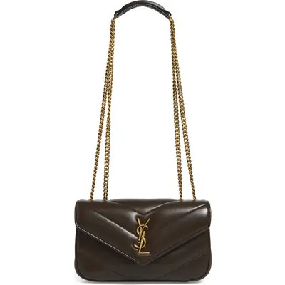 Saint Laurent Mini Loulou Quilted Leather Shoulder Bag in Deep Hickory at Nordstrom | Nordstrom