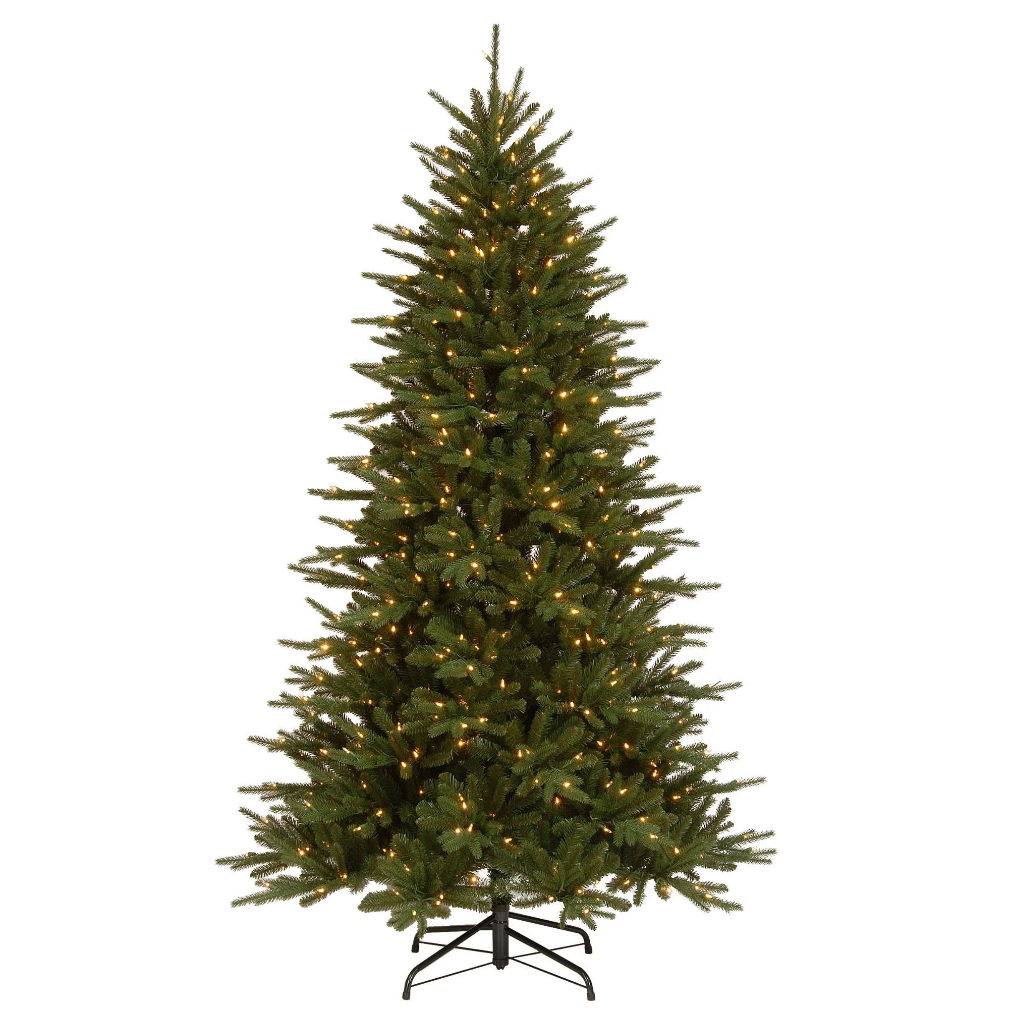 National Tree Company Clear Prelit LED Green Hinged Full Christmas Tree, 7.5' - Walmart.com | Walmart (US)