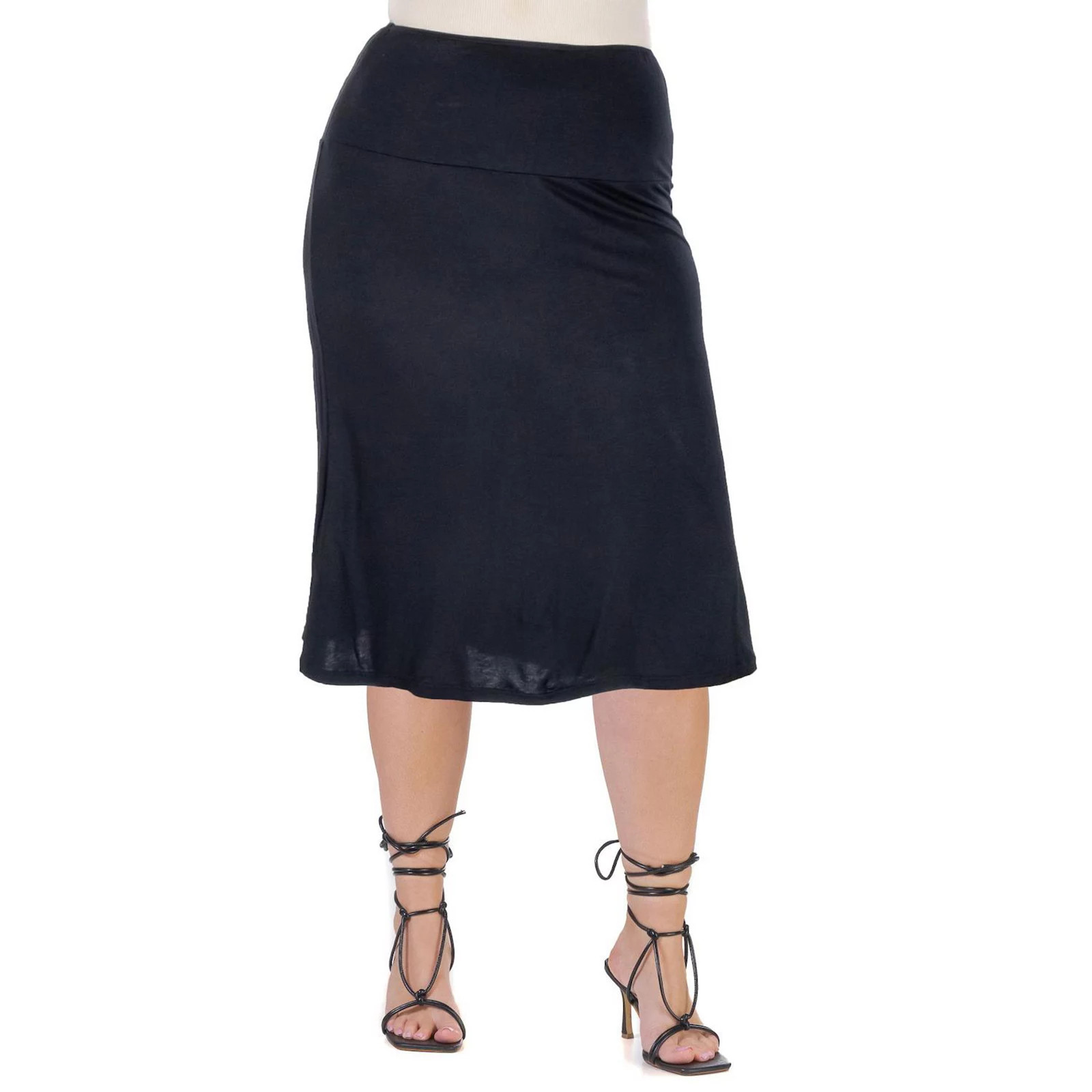 Plus Size 24seven Comfort Apparel Straight Midi Skirt | Kohl's