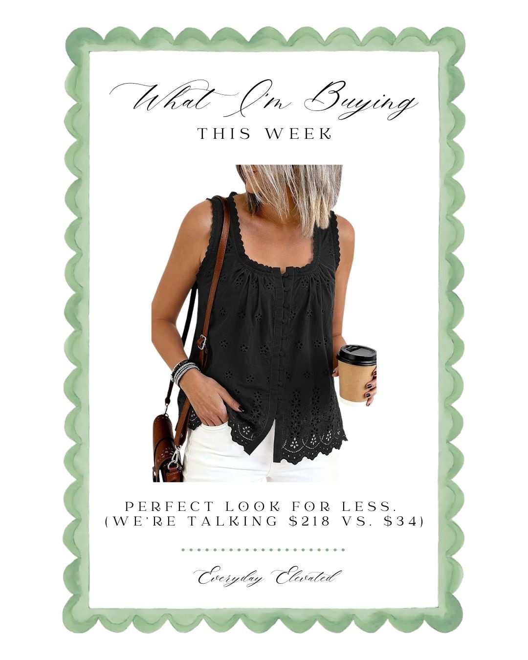 Do not miss out on this adorable look for less! This sweet eyelet blouse is a perfect look for less. We’re talking almost $200 less!!! This top be in heavy rotation this summer. 

Summer style
Summer blouse
Eyelet


#LTKSeasonal