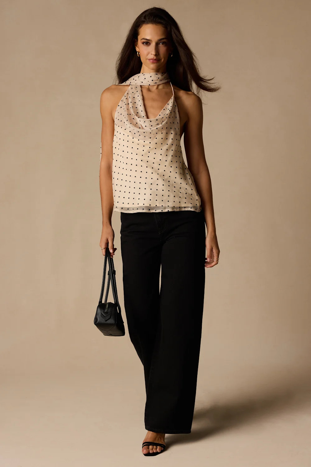 Lotus Cream Polka Dot Backless Sash Top | Lulus