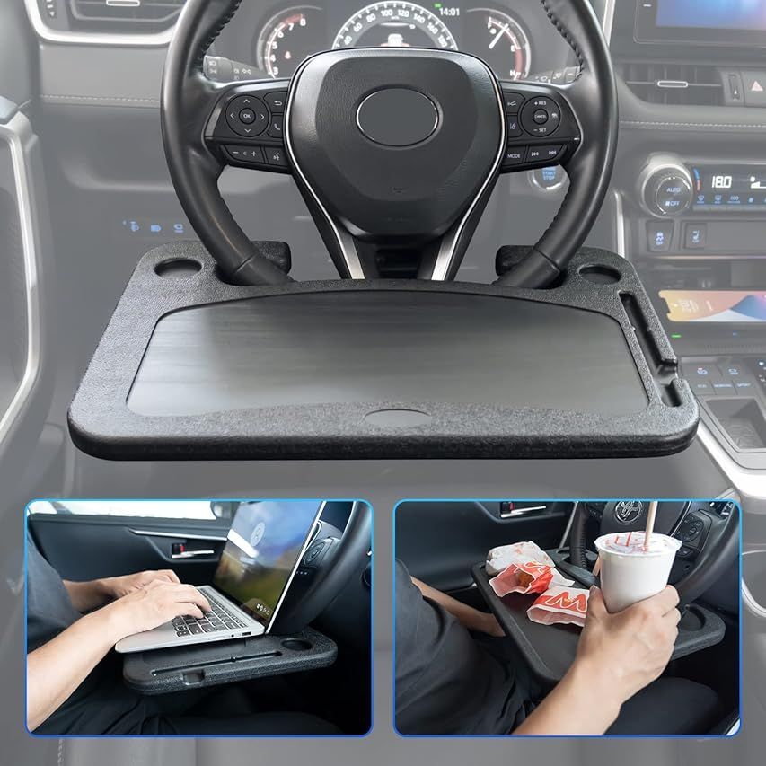 EcoNour 2 in 1 Car Steering Wheel Desk | Steering Wheel Tray for Laptop Car Mount with Pen Holder |  | Amazon (US)