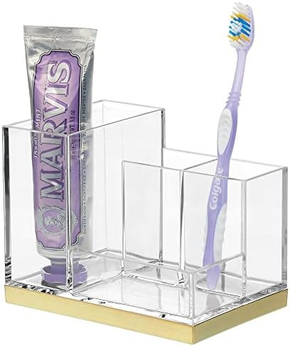 mDesign Decorative Bathroom Dental Storage Organizer Holder Stand for Electric Spin Toothbrush, Toot | Amazon (US)