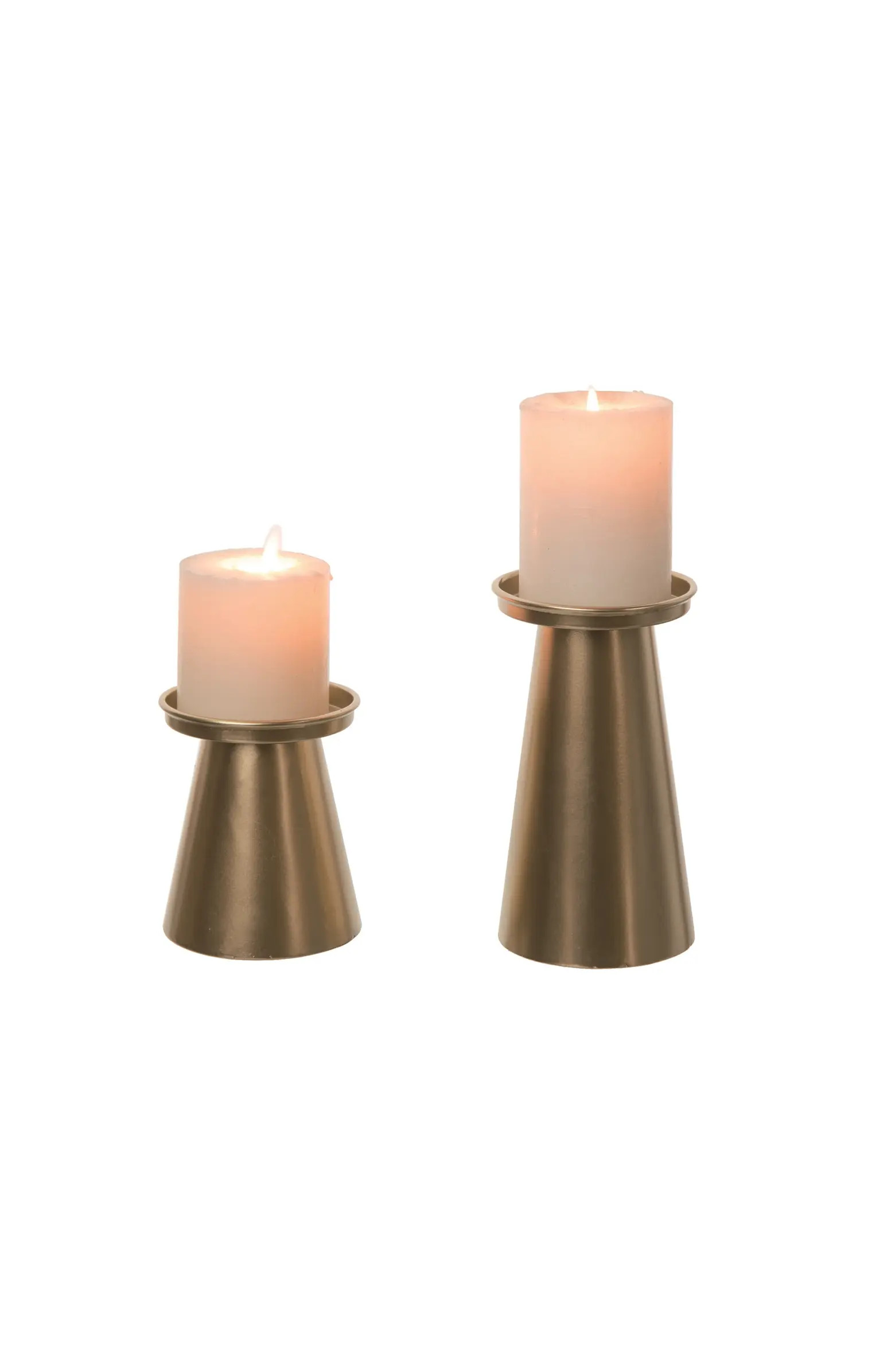 Transpac Set of 2 Metal 7 Inch Bronze Spring Candle Pillars Elegant Candle Holders for Home Decor... | Nordstrom