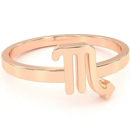 Scorpio Zodiac Sign Ring In Solid 14k Rose Gold | Walmart (US)
