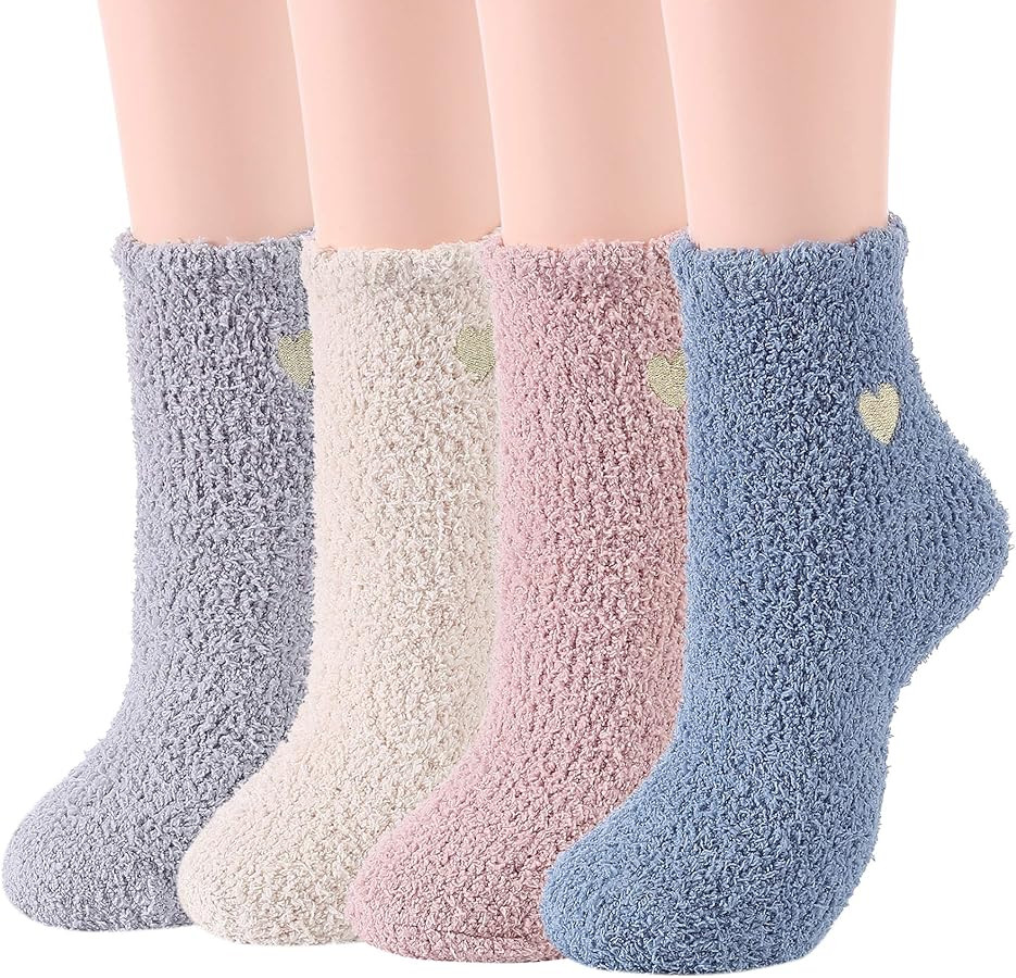 Zando Women's Fuzzy Socks for Women Slipper Socks-Cozy Fluffy Non-Slip Warm,for Halloween, Home, ... | Amazon (US)