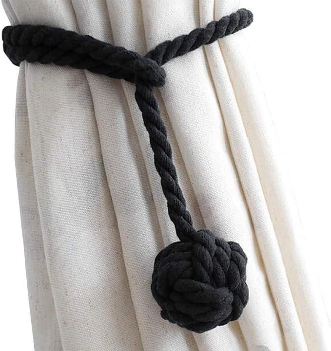 Melaluxe 2 Pack Curtain Tiebacks - Heavy Duty Curtain Rope Tieback, Handmade Rural Decorative Cur... | Amazon (US)