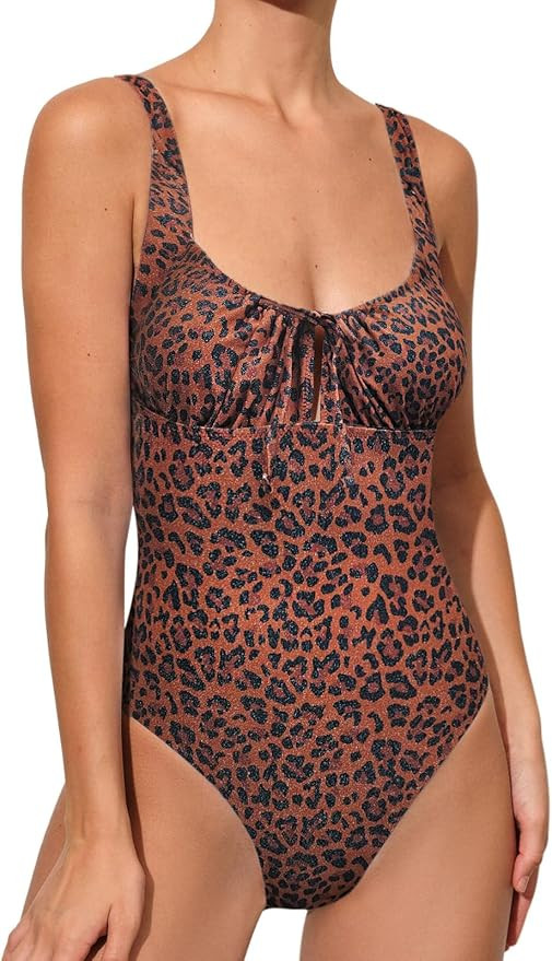 BERLOOK Womens One Piece Swimsuits Floral Push Up Bathing Suit Sexy Tie Slimming Swimsuits for Wo... | Amazon (US)