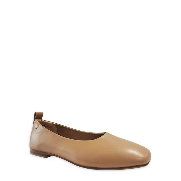Time and Tru Women's Soft Square Toe Ballet Flats (Wide Width Available) - Walmart.com | Walmart (US)
