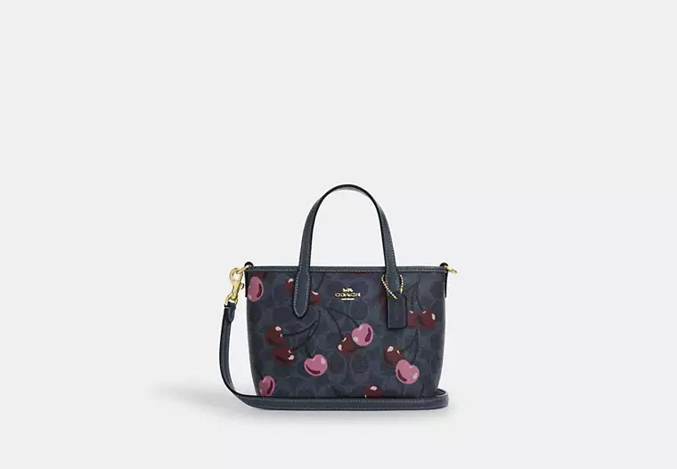 City Mini Tote Bag In Signature Canvas With Cherry Print | Coach Outlet US