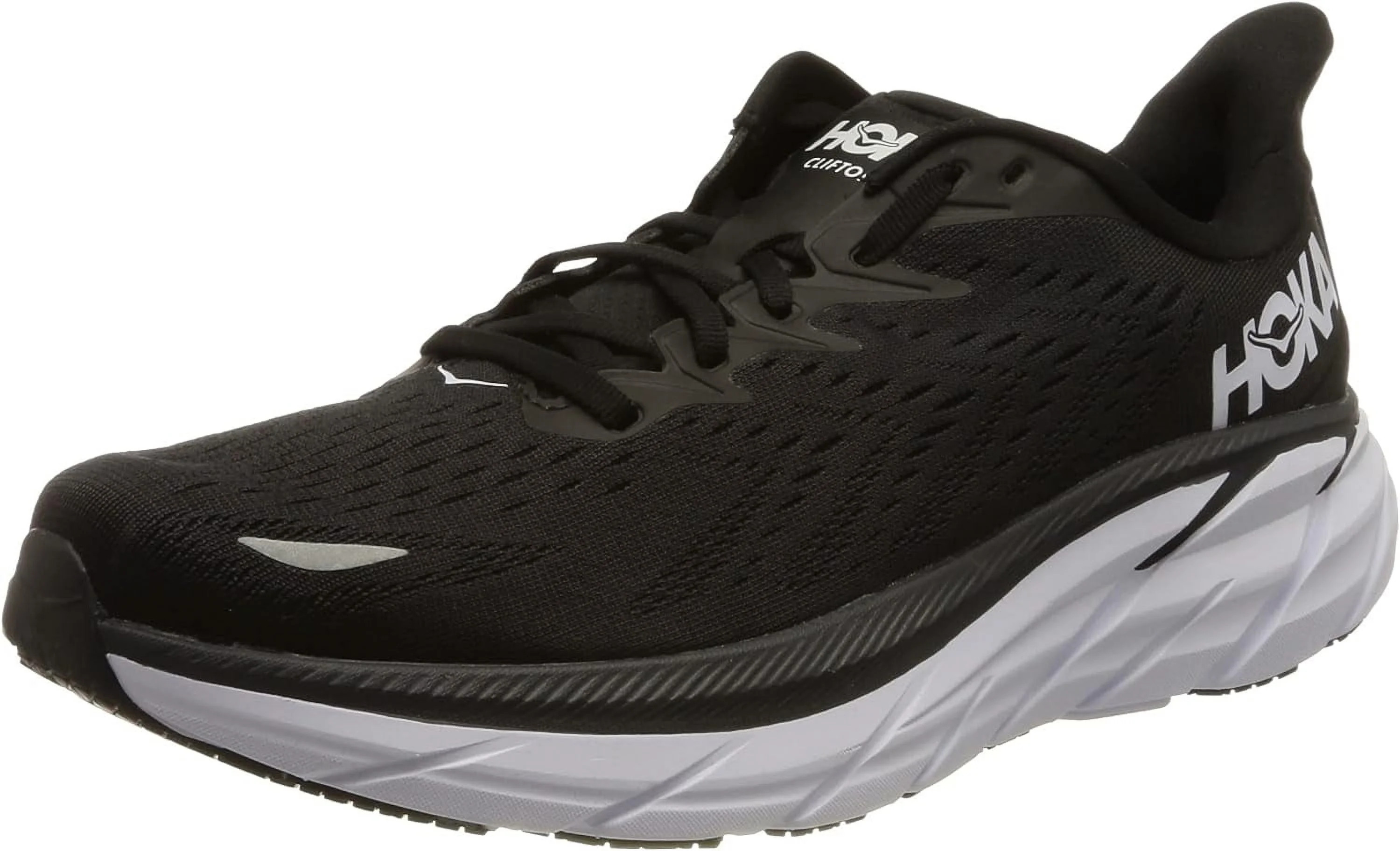 HOKA9514786BW Clifton 8 Womens Shoes Size 9.5, Color: Black/White | Walmart (US)