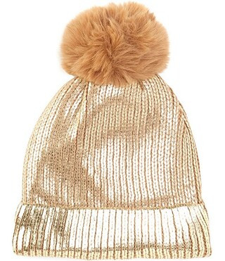 Metallic Beanie with Pom | Dillard's
