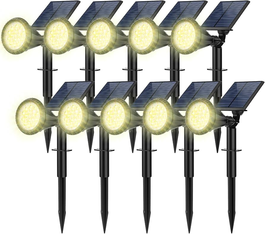 Solar Spot Lights Outdoor, 10 Pack Outdoor Solar Lights for Yard, 4 Lighting Mode Solar Landscape... | Amazon (US)