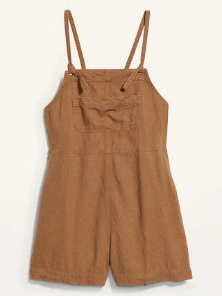 Sleeveless Linen-Blend Utility Romper, Romper Outfit, Old Navy | Old Navy (US)