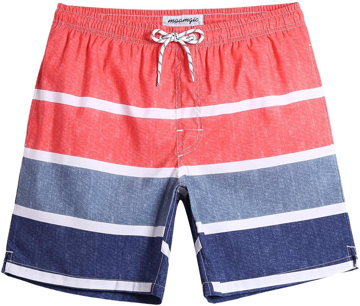 maamgic Mens Swim Trunks Quick Dry Swim Shorts with Mesh Lining Funny Swimwear Bathing Suits | Amazon (US)