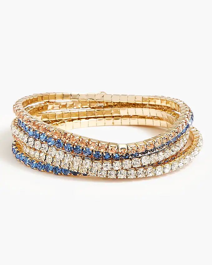 Crystal stretch bracelets set-of-five | J.Crew Factory