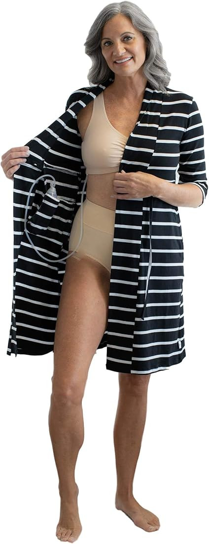 Post Surgery Mastectomy, Breast Cancer Recovery Robe with Internal Pockets by Gownies | Amazon (US)