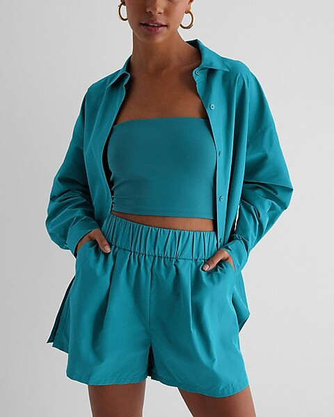 Stylist Super High Waisted Pleated Pull On Shorts | Express