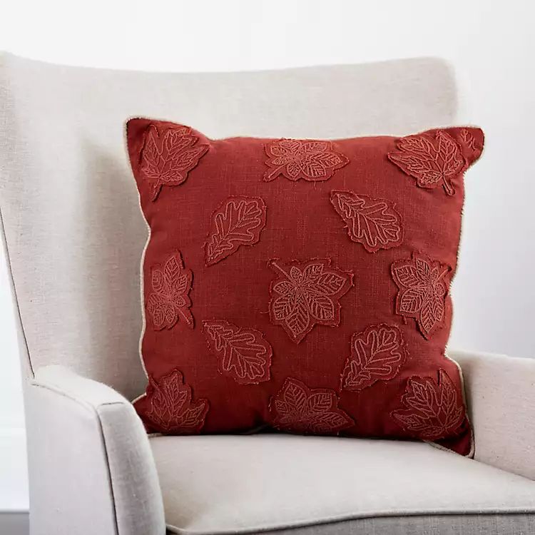 Rust Orange Leaves Pillow | Kirkland's Home