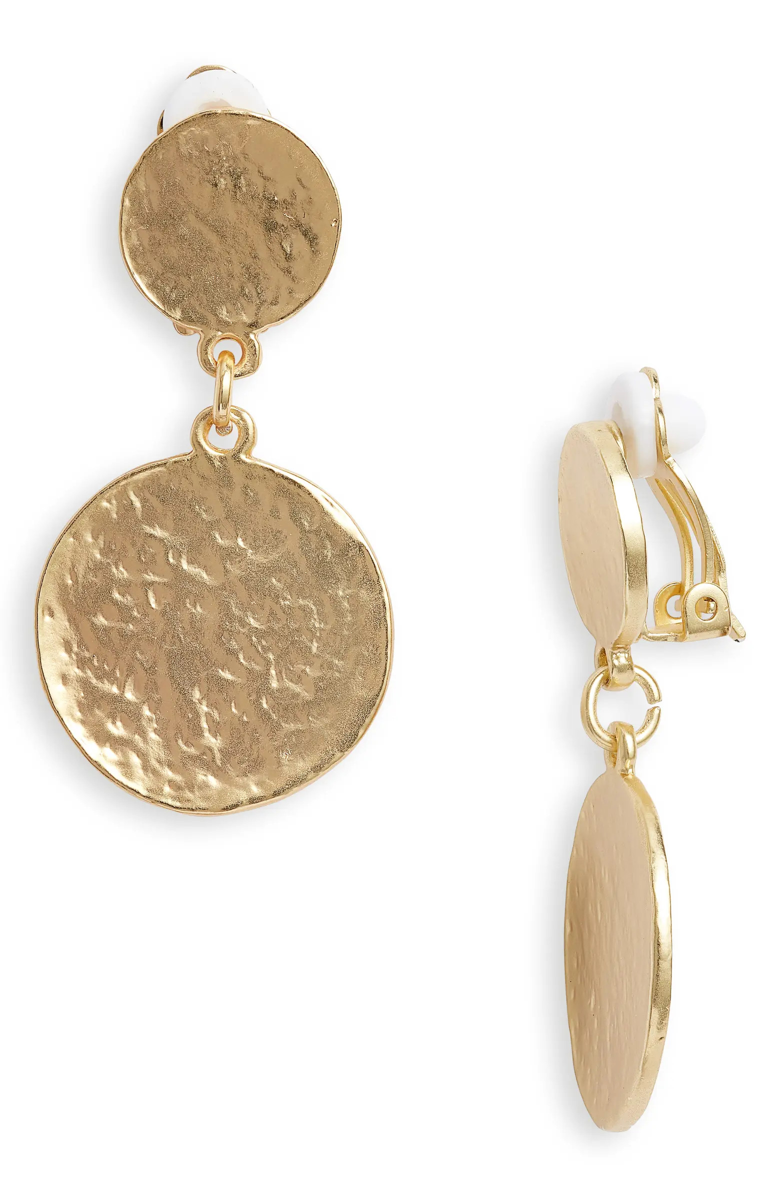 Hammered Drop Clip-On Earrings | Nordstrom