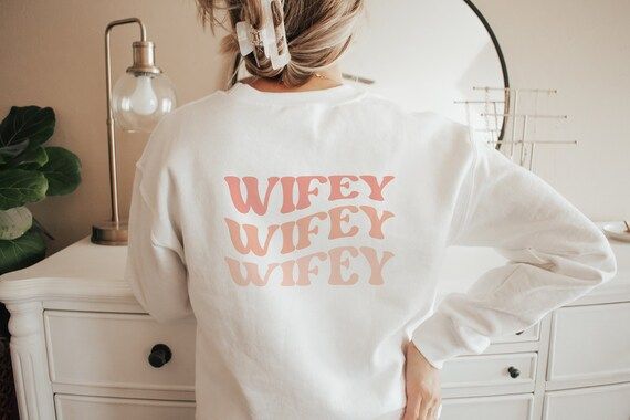 Retro Wifey Sweatshirt Double Sided  Mrs Shirt  Shirt for - Etsy | Etsy (US)