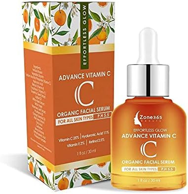 Zone - 365 Vitamin C Topical Face Serum with Hyaluronic Acid, Vitamin E, and Retinol to Remove Da... | Amazon (US)