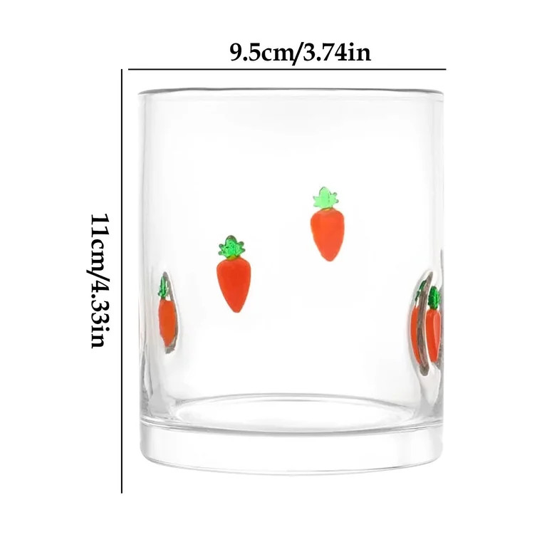 12 fl oz Easter Carrot Charm Drinking Glasses, Set of 2 Glass Juice Cups Drinking Glass for Women... | Walmart (US)