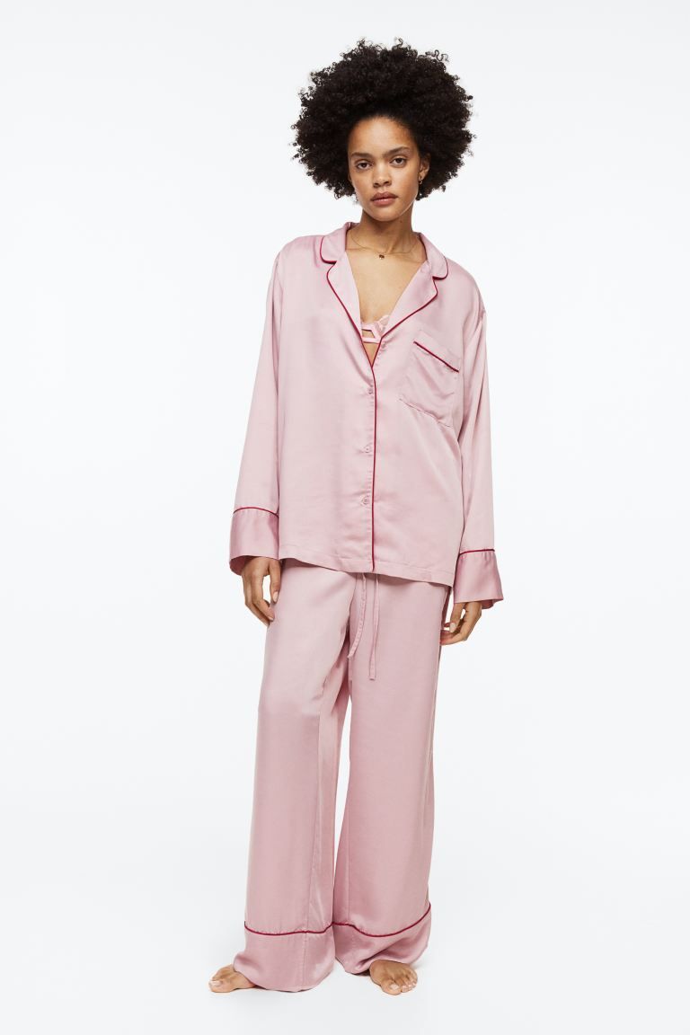 Satin Pajama Shirt and Pants | H&M (US + CA)