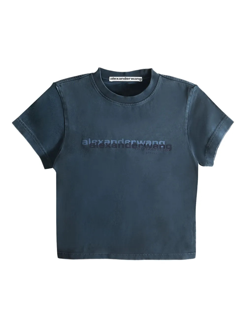 Alexander Wang logo-print short-sleeve T-shirt - Blue | Farfetch Global