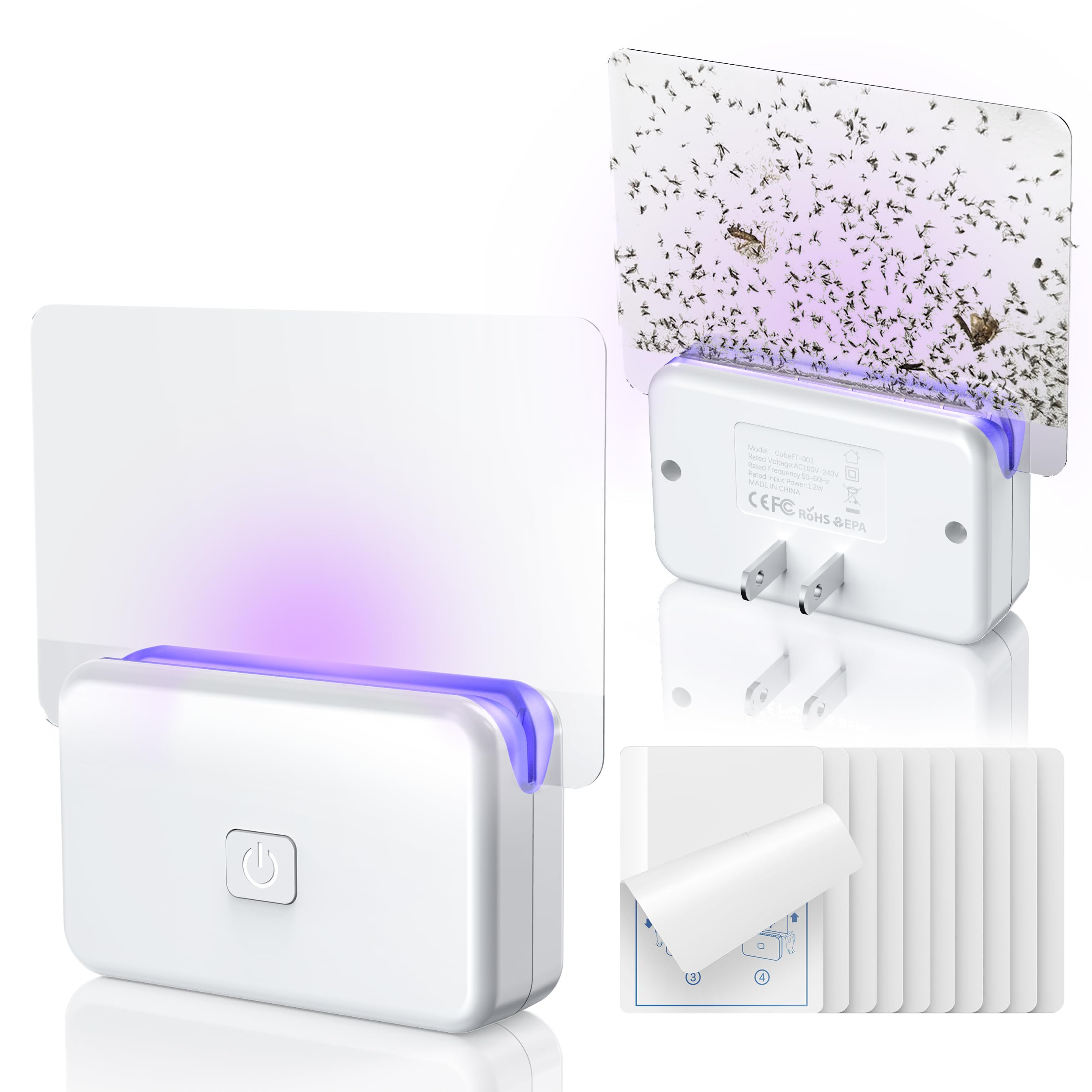 2 Pcs Fruit Fly Traps for Indoors (2 Device+10 Refills) Plug in UV Light Fly Trap for Gnats, Frui... | Amazon (US)