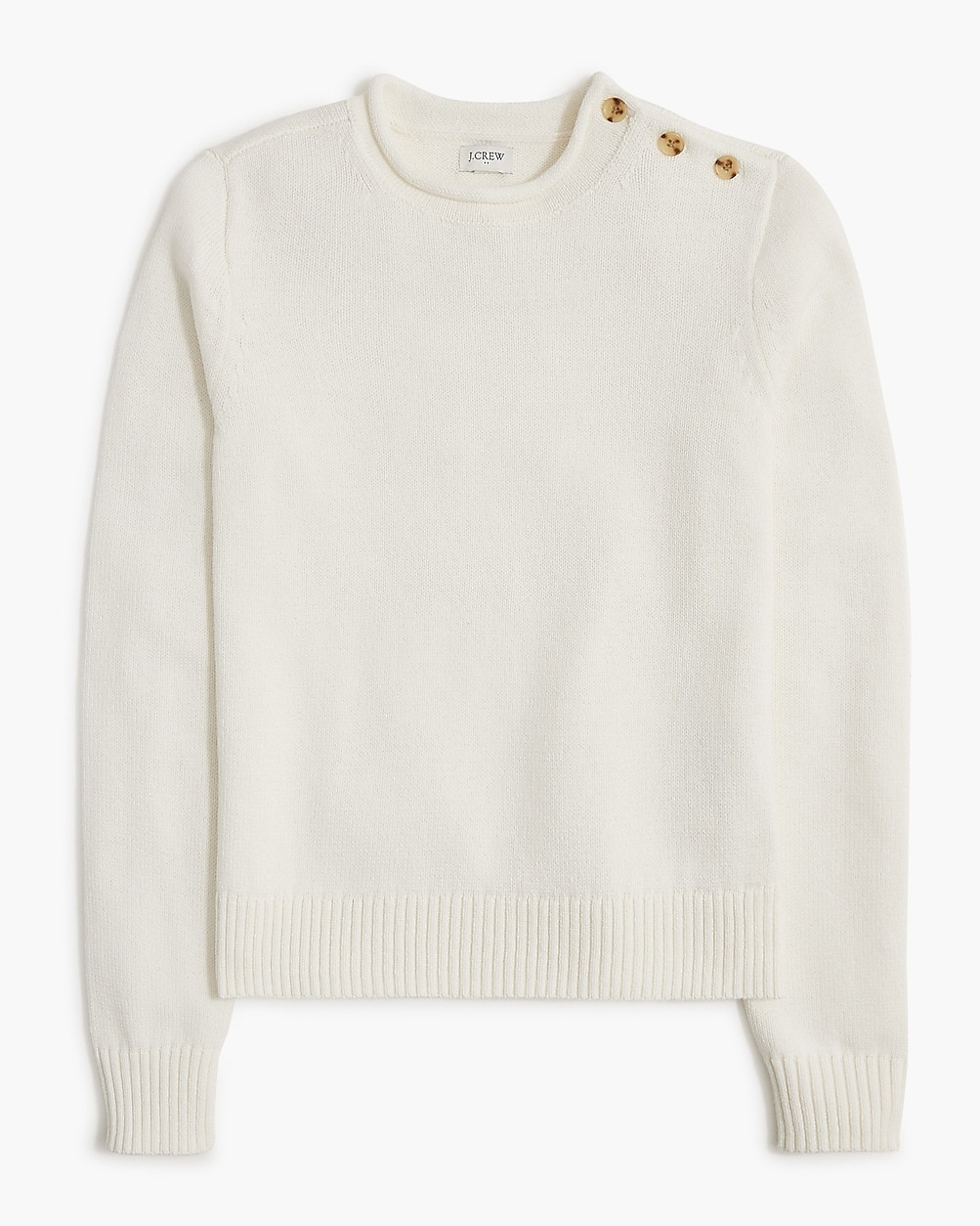 Rollneck&trade; button-shoulder pullover sweater | J.Crew Factory
