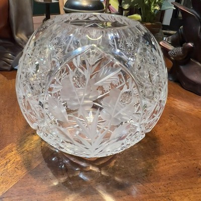 Violetta Polish Cut Crystal Rose Bowl Intricate Ornate Dish Vase Vintage | eBay US