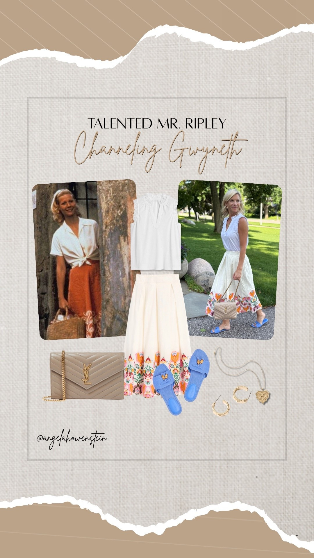 Simple, classic, and a little cinematic.

If you’re into The Talented Mr. Ripley vibe, I linked my outfit picks for you.

gwyneth paltrow style, talented mr ripley fashion, 90s outfit inspo, neutral style, summer outfit, classic fashion, timeless outfit, coastal style, linen outfit, vintage look

Boden top runs a little big :)

#LTKStyleTip #LTKShoeCrush #LTKItBag