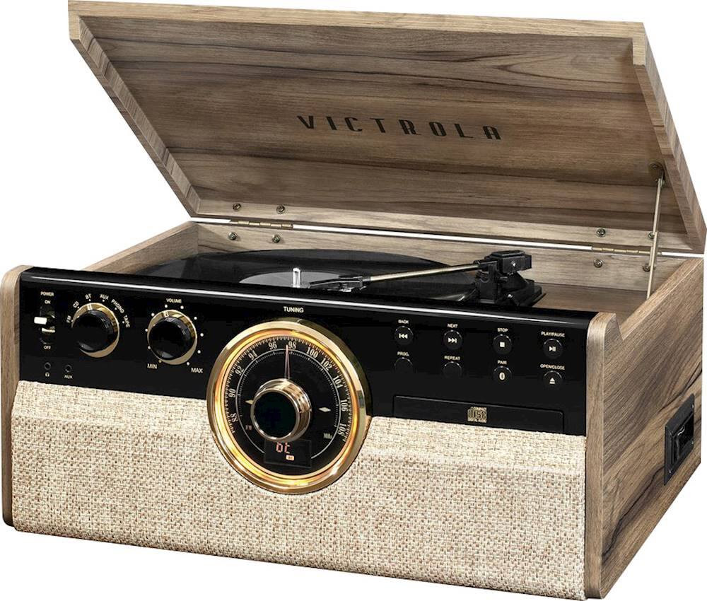 Victrola Bluetooth Audio System Farmhouse Walnut VTA-270B-FNT - Best Buy | Best Buy U.S.