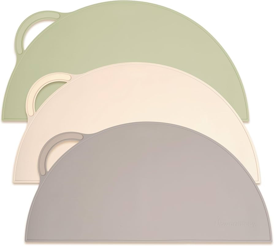 Upward Baby Silicone Suction Mat - Set of 3 Non Slip Silicone Mat - Baby Led Weaning - Kids Place... | Amazon (US)