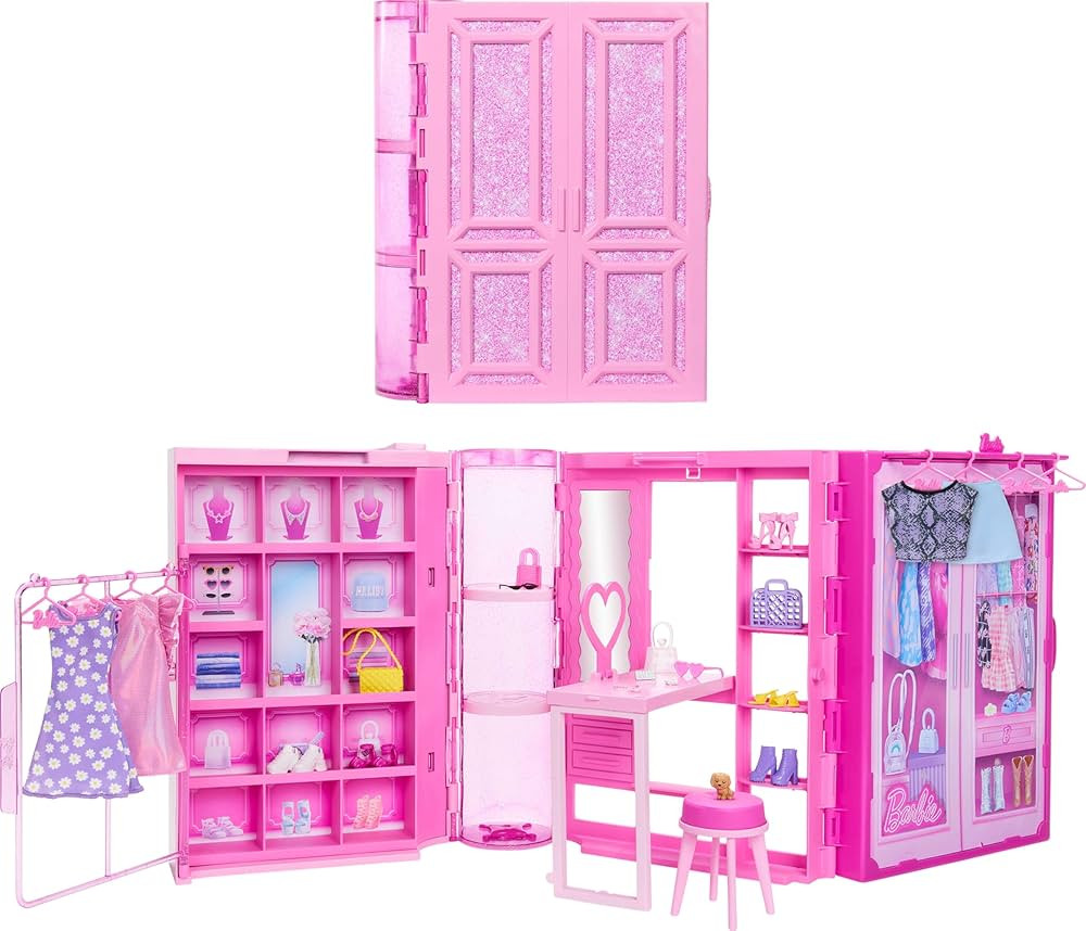 Barbie Dream Closet Toy Playset & Storage with Clothes & Accessories, 3 feet Wide with 25+ Pieces... | Amazon (US)