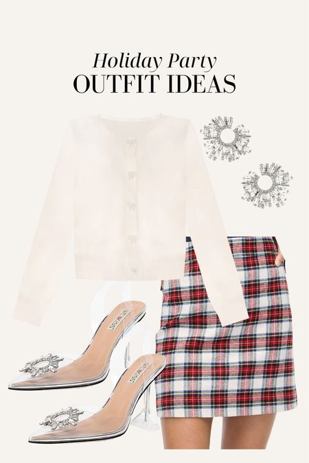 Holiday party outfit idea! Plaid skirt, bow sweater

#LTKparties #LTKGiftGuide #LTKHoliday