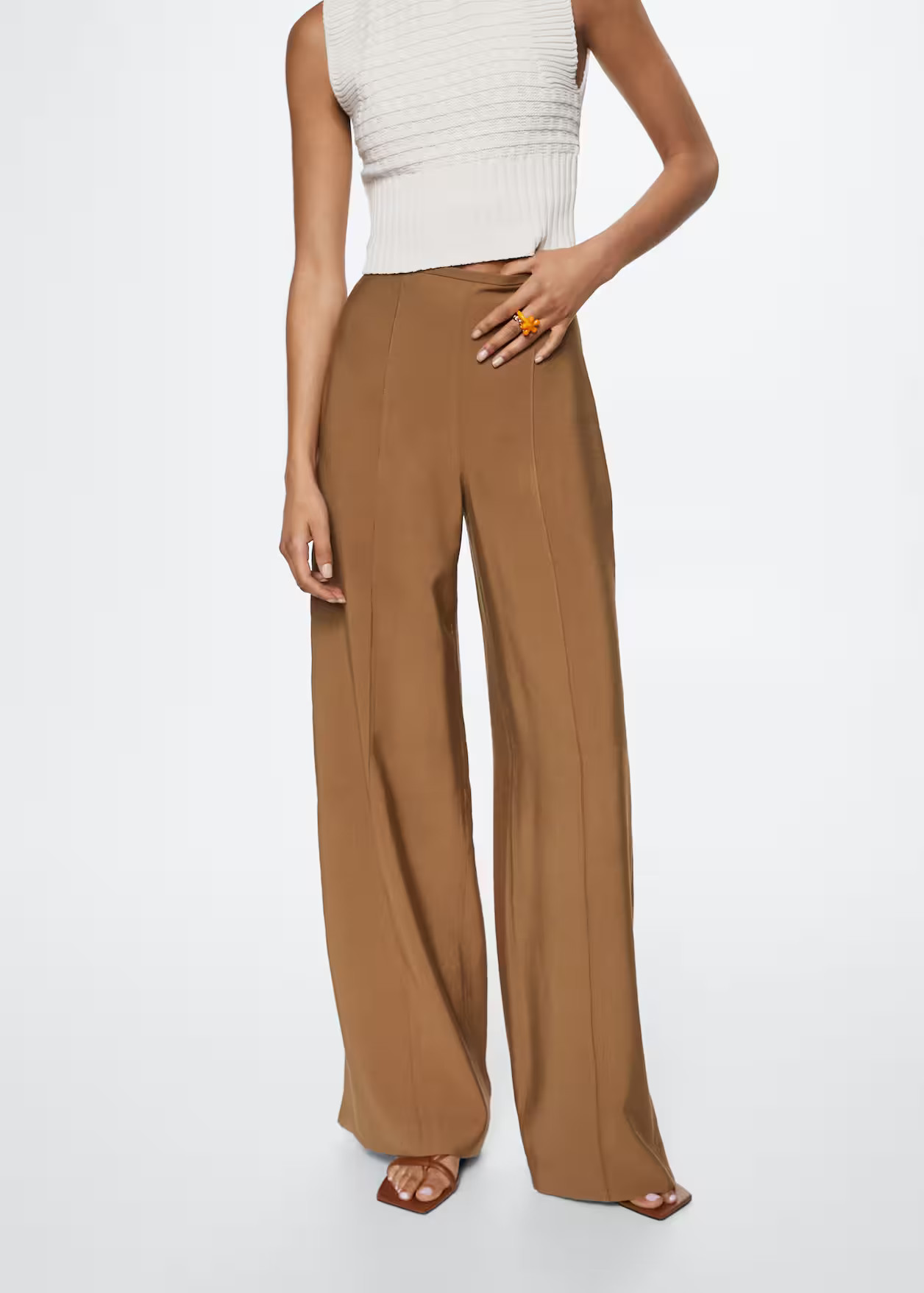 Pleat detal modal trousers | MANGO (US)