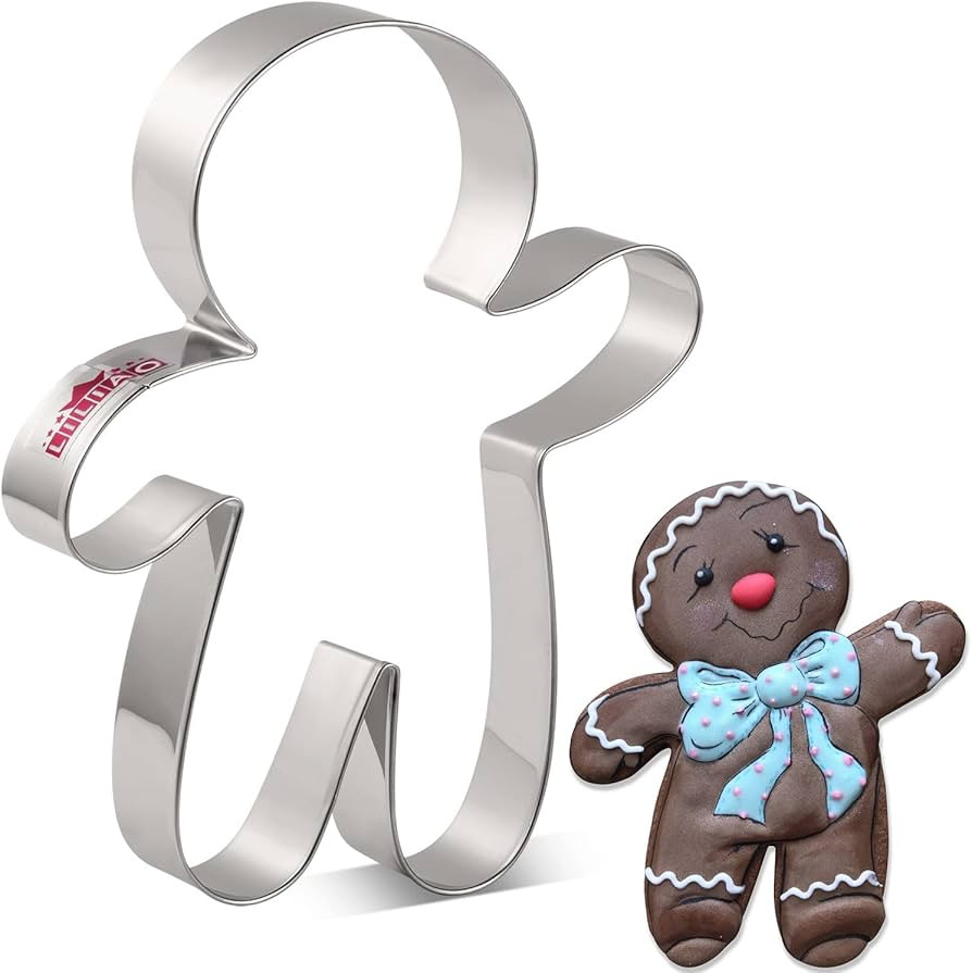 LILIAO Christmas Waving Gingerbread Man Cookie Cutter - Extra Large: 4.2 x 5.6 inches - Stainless... | Amazon (US)