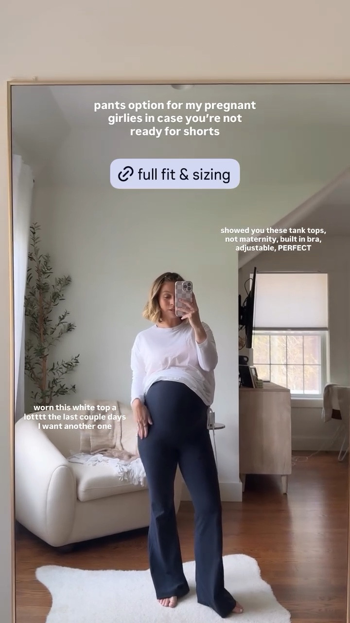 pants option for my pregnant girlies in case you’re not ready for shorts showed you these tank tops, not maternity, built in bra, adjustable, PERFECT  worn this white top a lotttt the last couple days I want another one