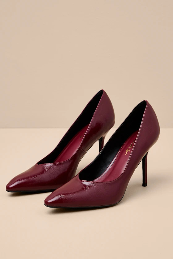 Monette Burgundy Pointed-Toe Pumps | Lulus