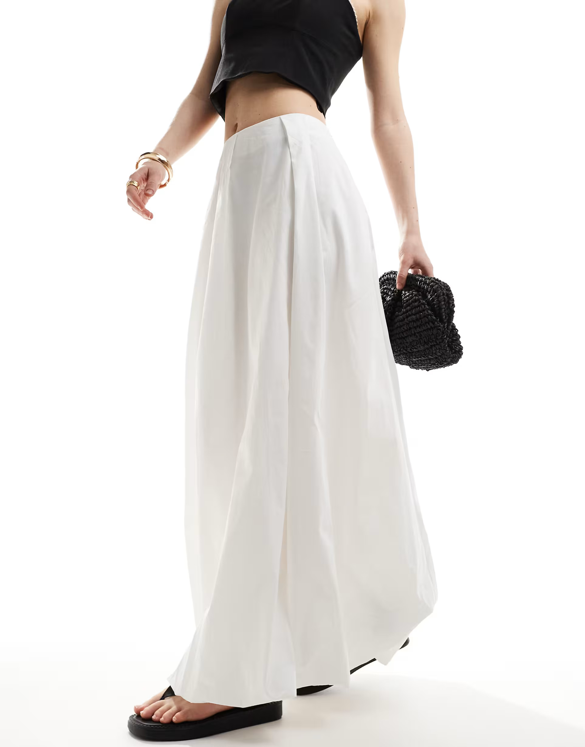 ASOS DESIGN bubble hem maxi skirt in white | ASOS (Global)